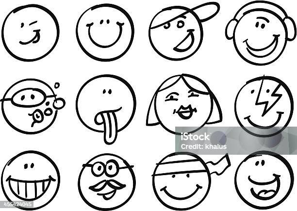Smiley Faces Collection Stock Illustration - Download Image Now - Anthropomorphic Smiley Face, Smiling, Child