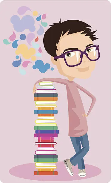 Vector illustration of Young intellectual.
