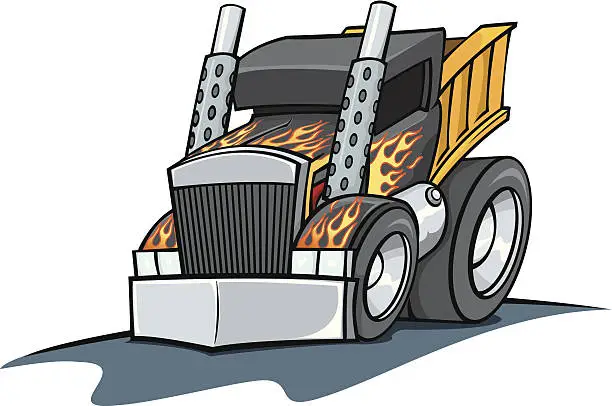 Vector illustration of Hot Rod Dump Truck