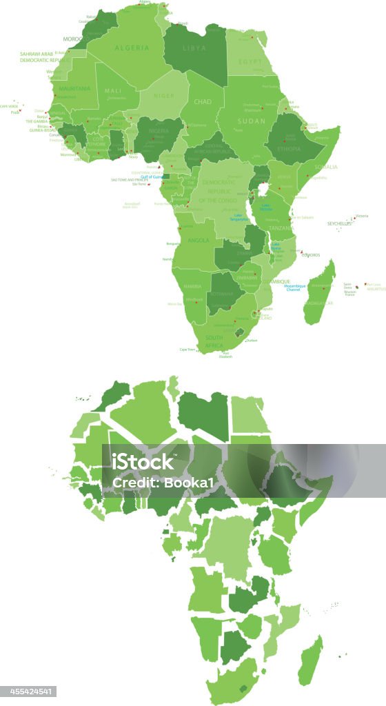 Africa Map A high detailed Africa Map. Chad - Central Africa stock vector