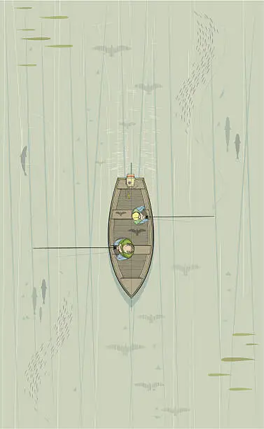 Vector illustration of Father & Son Fishing Trip
