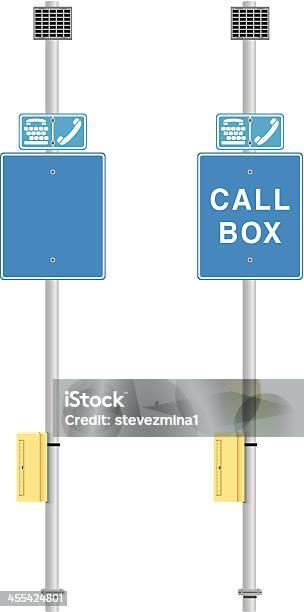 Road Side Call Box Stock Illustration - Download Image Now - Communication, Highway, Illustration