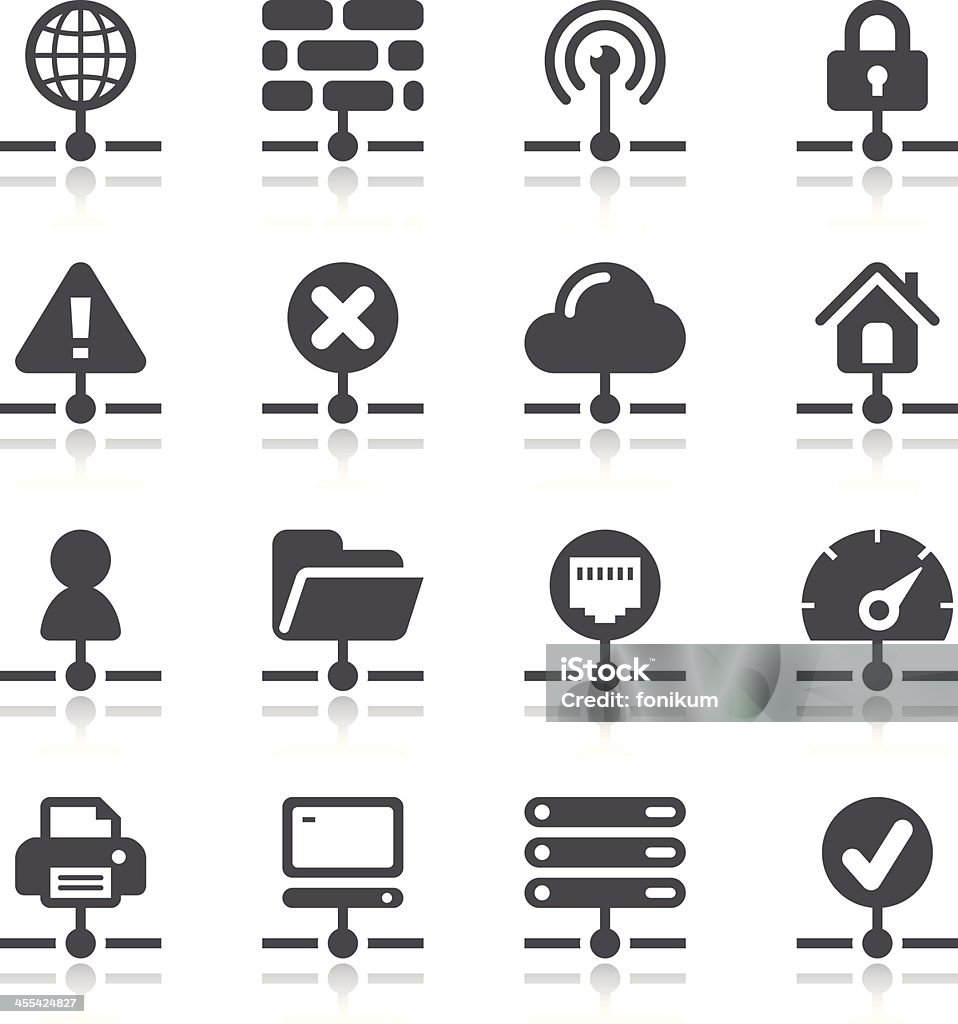 Ícones de conexão de rede - Vetor de Cabo de conexão de rede royalty-free