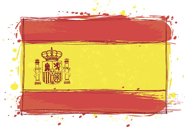 ilustrações de stock, clip art, desenhos animados e ícones de sketched bandeira da espanha - grunge shield coat of arms insignia