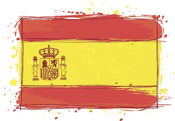 Vector illustration of Sketched Spain Flag