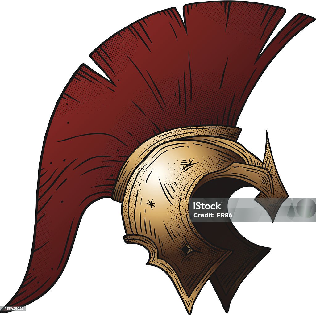Trojan Helmet The famous helmet of the Greek warriors. Gladiator stock vector