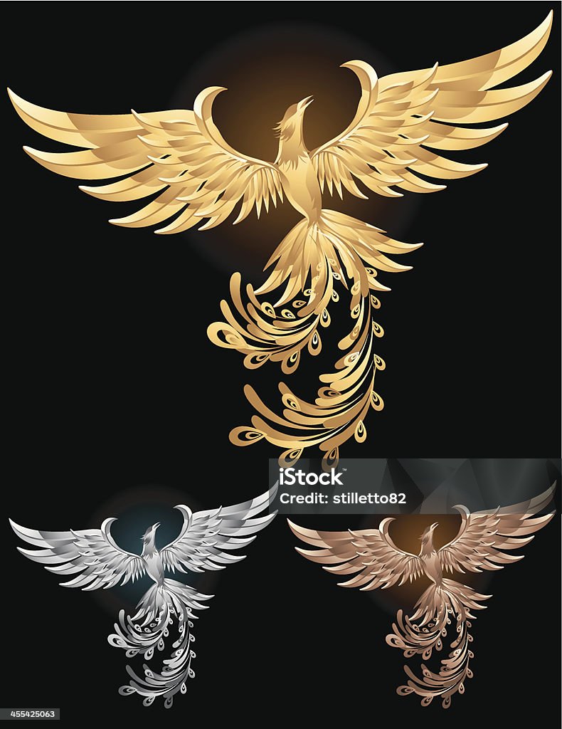 Metallic Phoenix - Vetor de Fênix royalty-free