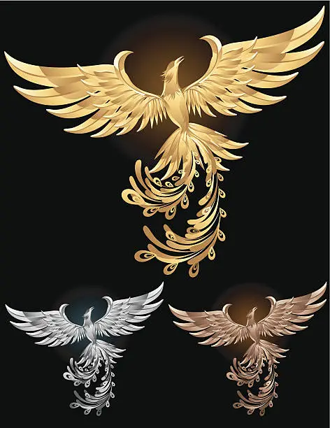 Vector illustration of Metallic Phoenix