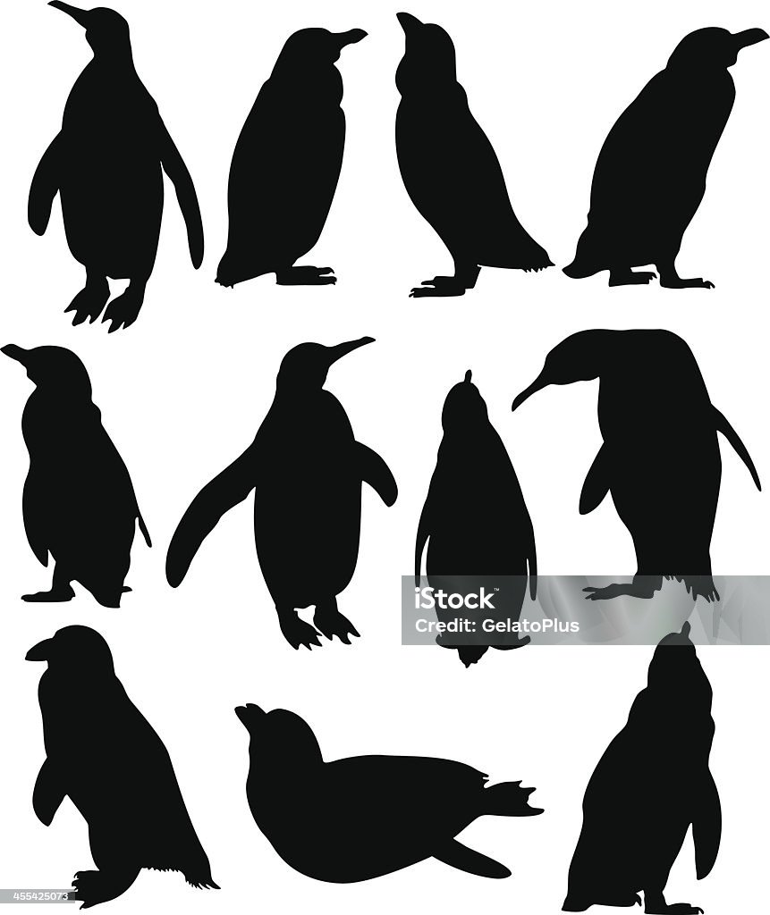 Penguin Collection A group of penguins with different posture. Zip contains AI, PDF and hi-res Jpeg. Penguin stock vector