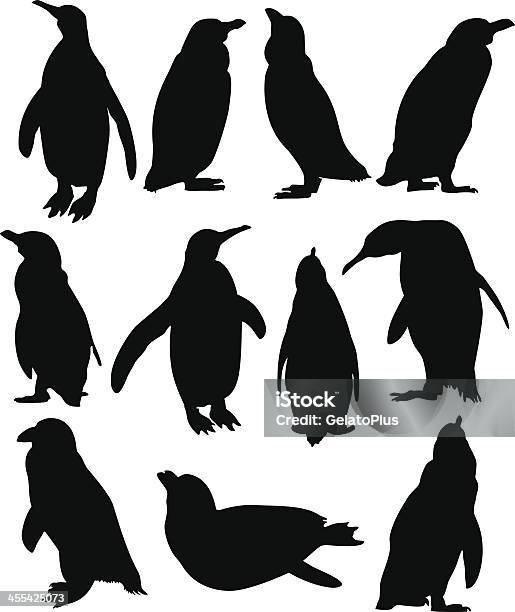 Penguin Collection Stock Illustration - Download Image Now - Penguin, In Silhouette, Vector