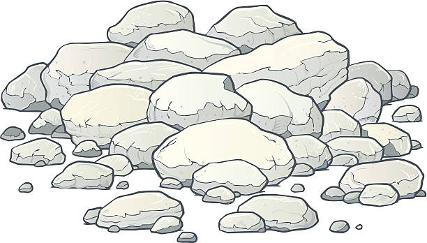 Boulders Illustration of boulders. boulder rock stock illustrations