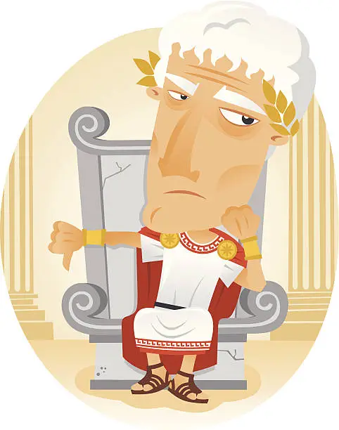 Vector illustration of A cartoon image of a Roman emperor