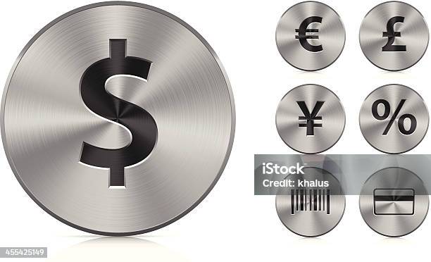 Ilustración de Botones De Aluminiofinanzas y más Vectores Libres de Derechos de Acero - Acero, Símbolo de la libra esterlina, Moneda