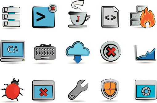Sketchy based, flat colored programming and sketchy icons.  These royalty free icons come in one flavor.  that is awesome.  
