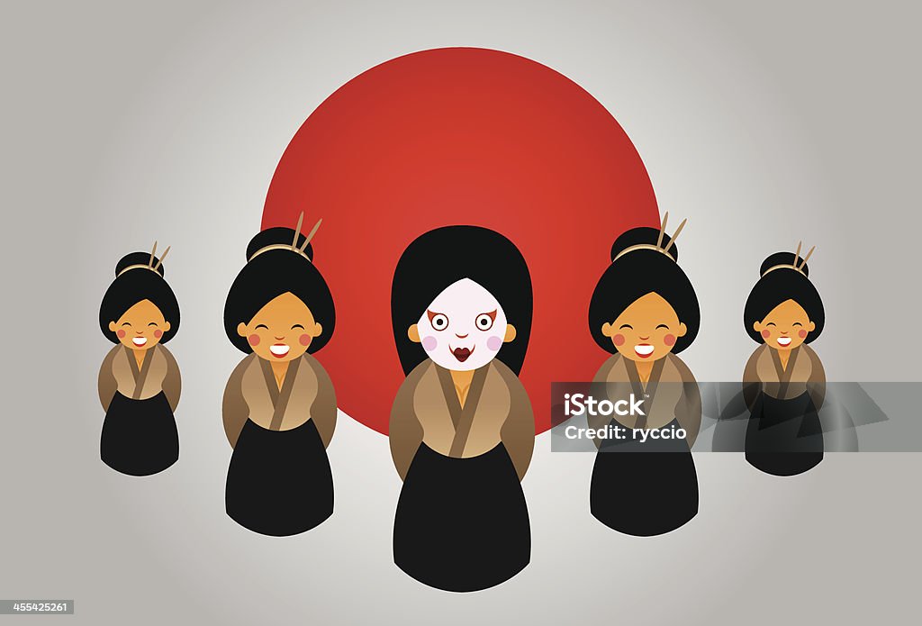 Japan womans Some japan's geisha. Adult stock vector