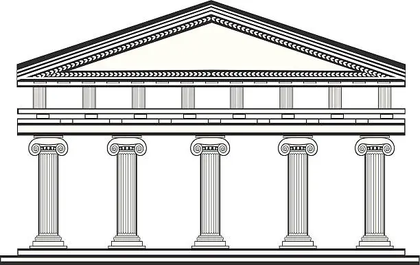 Vector illustration of Ionic temple