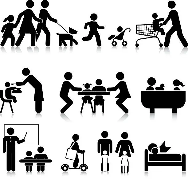 Vector illustration of Everyday Family Activities