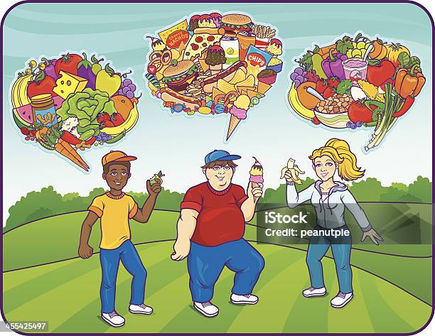 Food For Thought Children Stock Illustration - Download Image Now - Healthy  Eating, Unhealthy Eating, Child - iStock