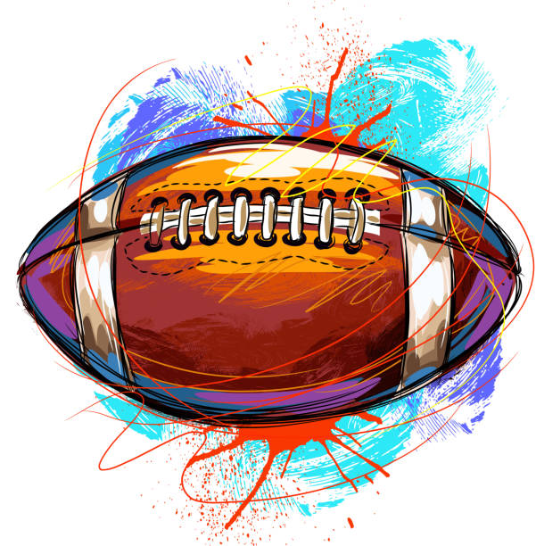 ilustrações de stock, clip art, desenhos animados e ícones de colorido de futebol - textured sport leather backgrounds