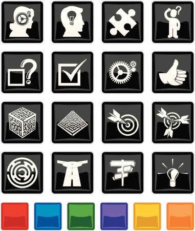 Problem Solve Button Problem Solving Button Set Stock Illustration - Download Image Now ...