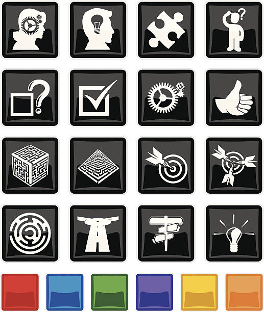 Solve Button Scratching Head Icon stock vectors - iStock