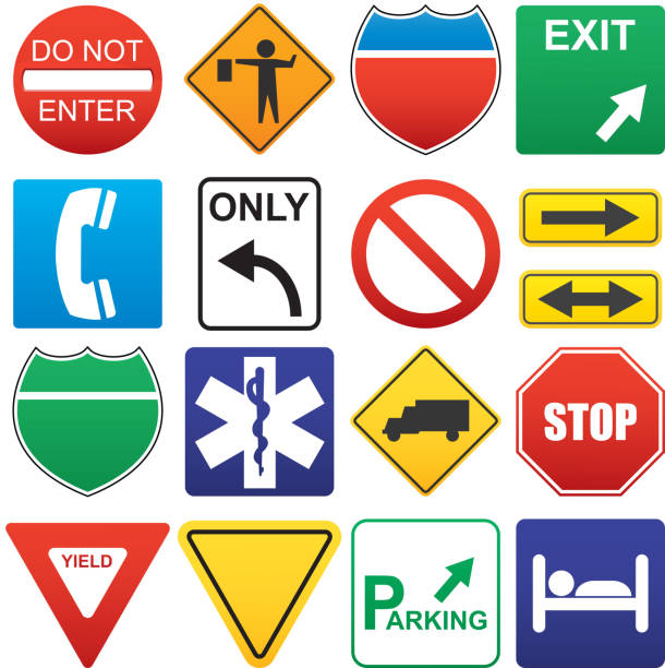 ilustrações, clipart, desenhos animados e ícones de estrada placas - one way stop stop sign street