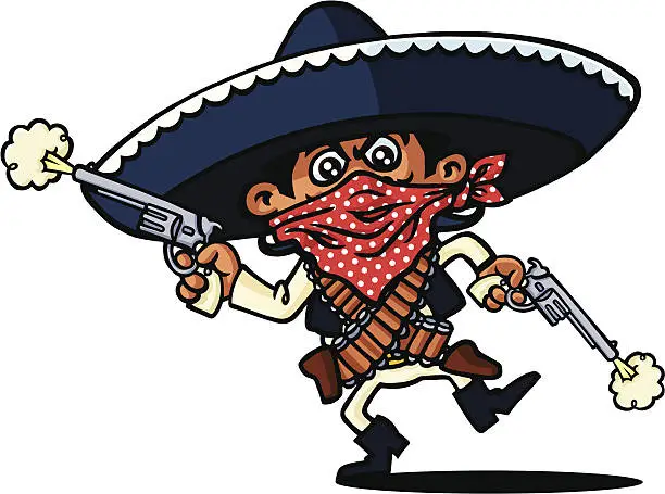 Vector illustration of Mexican Robber