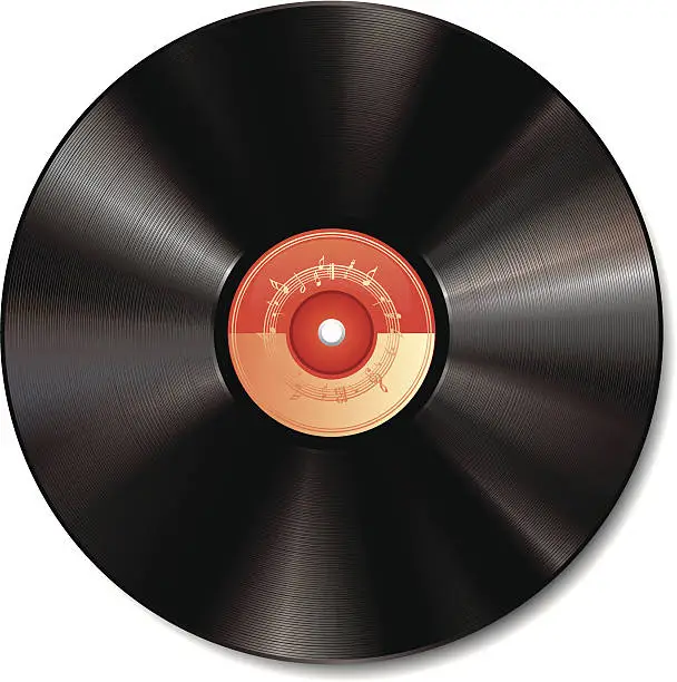Vector illustration of An illustration of an old vinyl record