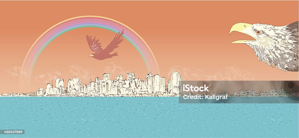 La ville de New York et de Bald Eagle - clipart vectoriel de Aigle libre de droits