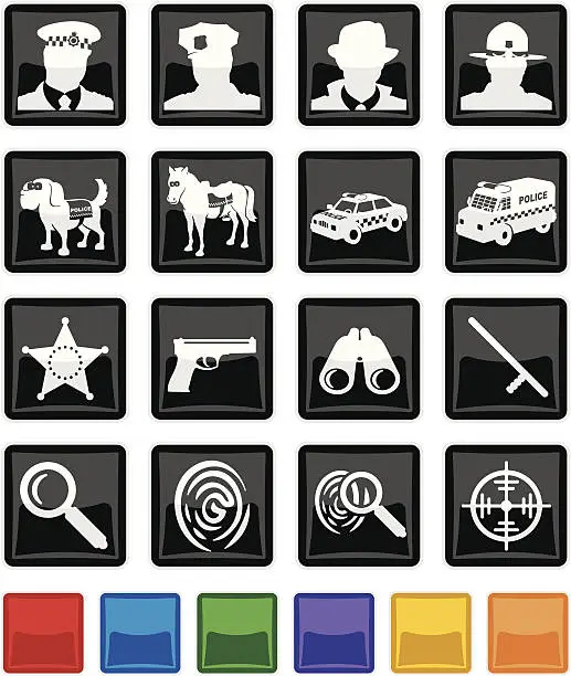 Vector illustration of Law Enforcement Icons