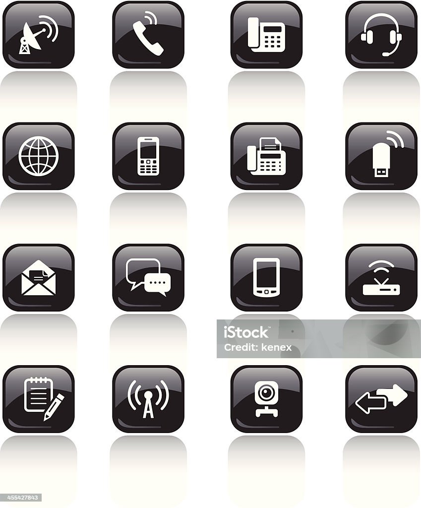 Square-Icons Set/Communication - Lizenzfrei Bluetooth Vektorgrafik
