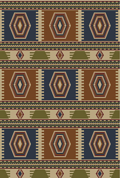 Indigenous Rug (Color) A rug design inspired by many native cultures. apache culture stock illustrations