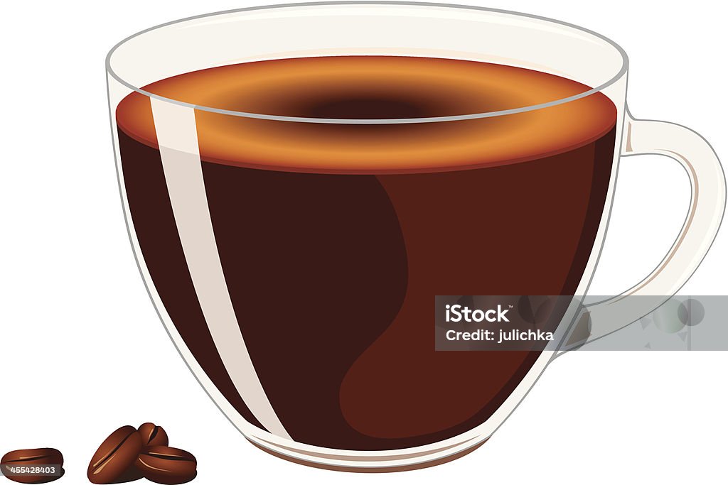 Tazza di caffè - arte vettoriale royalty-free di Chicco di caffè tostato
