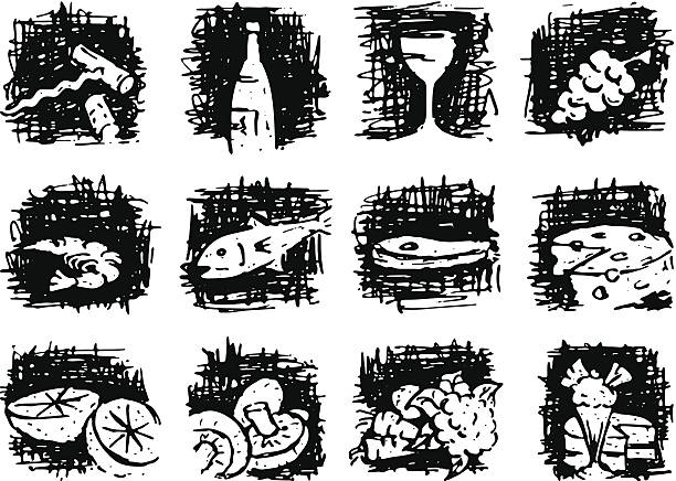 ilustrações, clipart, desenhos animados e ícones de bloco ícones menu - cauliflower white backgrounds isolated