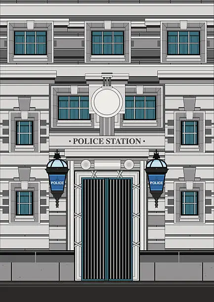 Vector illustration of Police Station