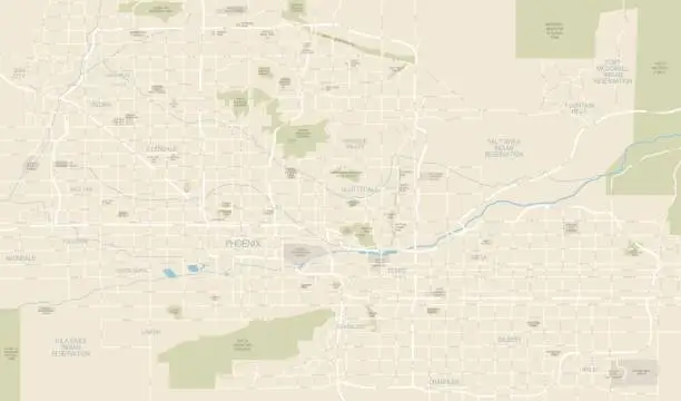 Vector illustration of Phoenix Area Map