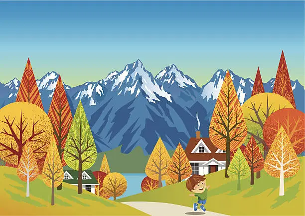 Vector illustration of Autumn Countryside