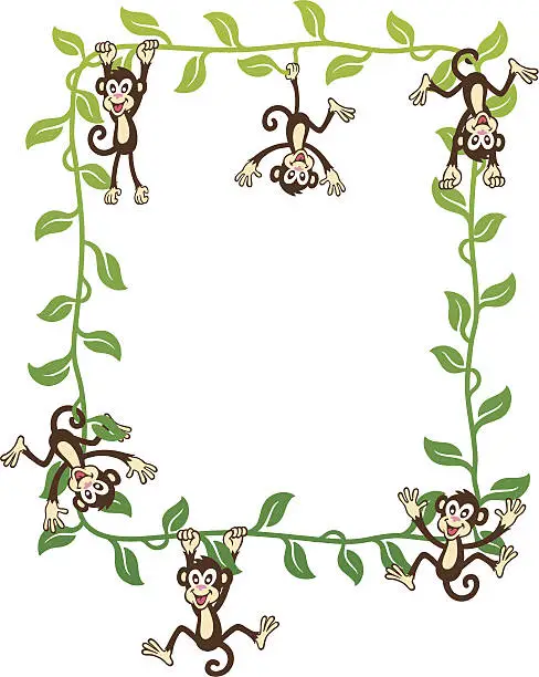 Vector illustration of Crazy Monkey Boarder