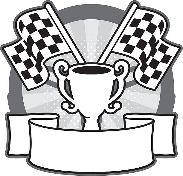 illustrations, cliparts, dessins animés et icônes de bannière de course automobile - steering wheel motorized sport stock car racecar