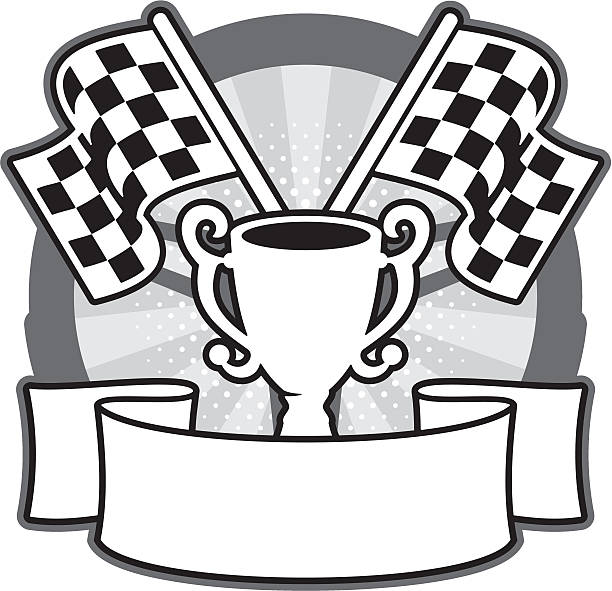 ilustrações, clipart, desenhos animados e ícones de banner de de corrida - steering wheel motorized sport stock car racecar