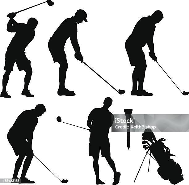 Golfers Teeing Off With Golf Bag And Tee Stock Illustration - Download Image Now - Golf, Golf Bag, Golf Ball