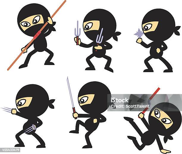 Ninja Männer Stock Vektor Art und mehr Bilder von Asiatischer Kampfsport - Asiatischer Kampfsport, Spion, Ninja