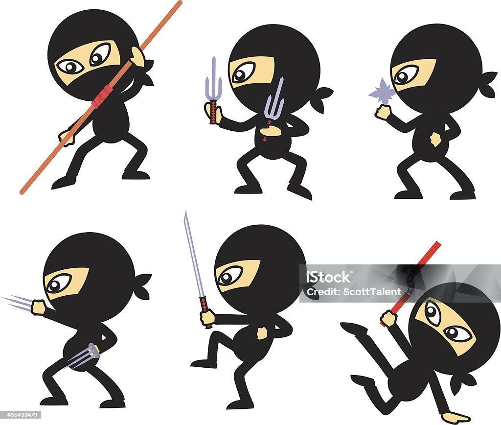 Ninja garçons - clipart vectoriel de Arts martiaux libre de droits