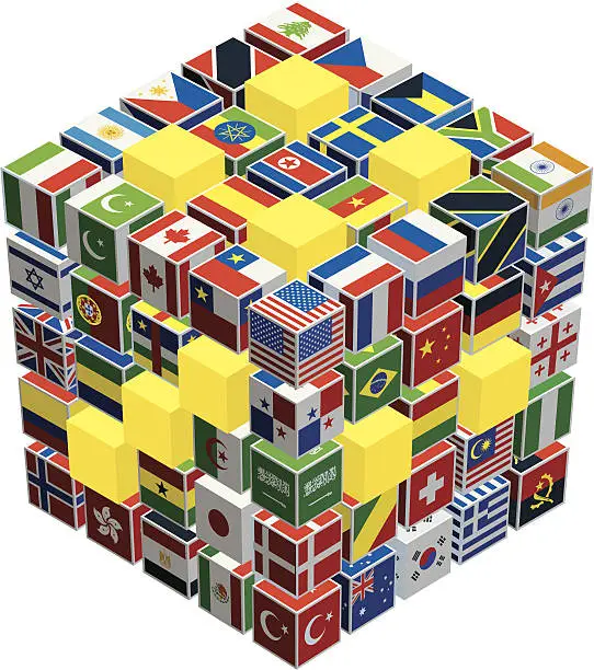 Vector illustration of national flags dice