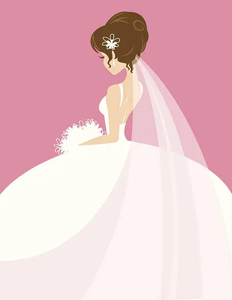 Vector illustration of Cute Bride