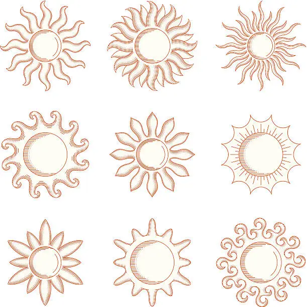 Vector illustration of sun