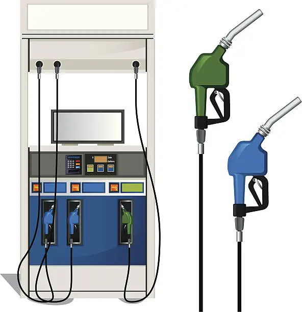 Vector illustration of Gas Station and Fuel Pump