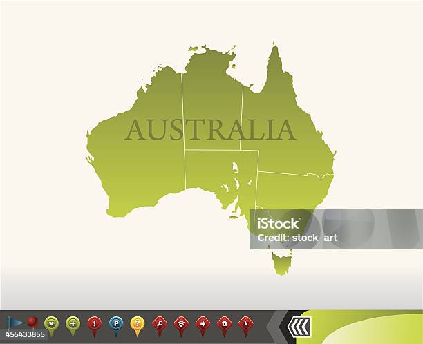 Australia Map With Navigation Icons Stock Illustration - Download Image Now - Australia, Australian Capital Territory, Australian Culture