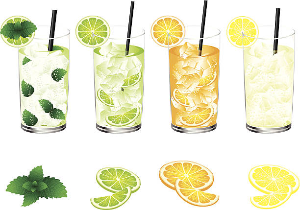 ilustrações, clipart, desenhos animados e ícones de bebida de bebidas - orange portion fruit drink