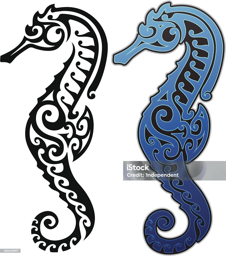 Tribal Seahorse - arte vectorial de Animal libre de derechos